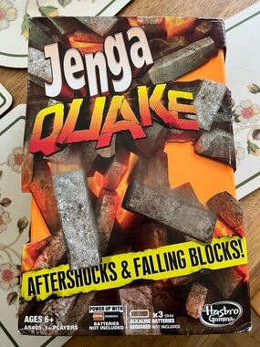 Hasbro Jenga Quake Party Game - Orange, Yellow, Black